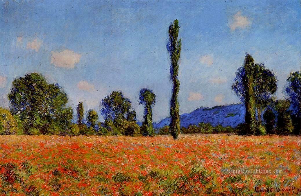 Champ de pavot Claude Monet Fleurs impressionnistes Peintures à l'huile